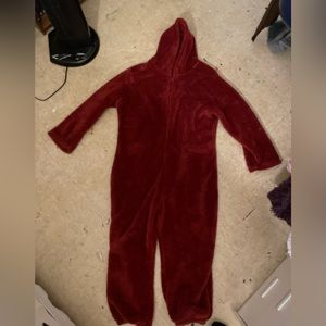 Fluffy red onesie